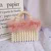 CB228 Faux Fur Pearl Clutch Bags ( 2 Colors )