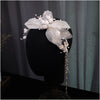 BJ338 Korean style flower Beaded Tassel Bridal Headband