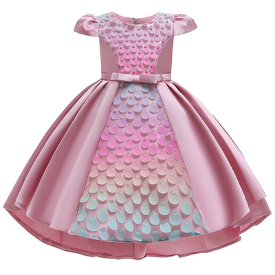 FG293 Colorful Water droplets Girl Dresses (5 Colors)