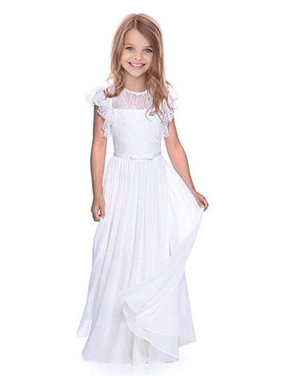 FG202 Lace Flower Girl Dresses (White/Ivory )