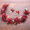 BJ343 Rhinestone & flower Bridal Headband (Red/Pink)