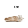 BS200 Satin Creamy-white Rhinestone Bow Bridal Heels