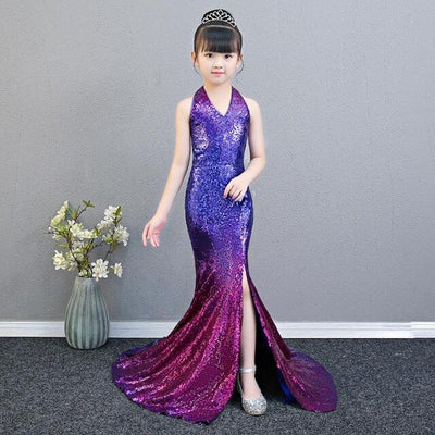 FG332 Sequin gradient color Girl Pageant Dress