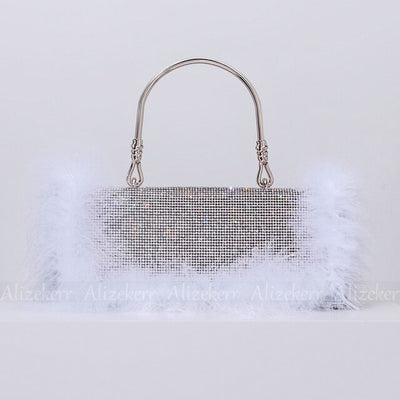 CB368 Diamonds Feather Prom clutch bags ( 5 Colors )