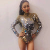 KP69 Stage dance costume Rhinestones Mirrors Bodysuits (2 Colors )