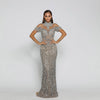 LG485 : Gorgeous Rhinestones Gray High Neck Pageant Gowns