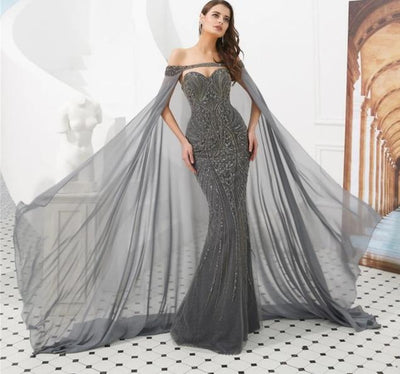 LG225 New design Grey diamond beading Mermaid Evening Dresses
