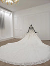 HW115 High neck illusion long sleeve tassel swollen wedding gowns