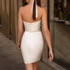SS74 Simple Strapless Short Wedding Dress