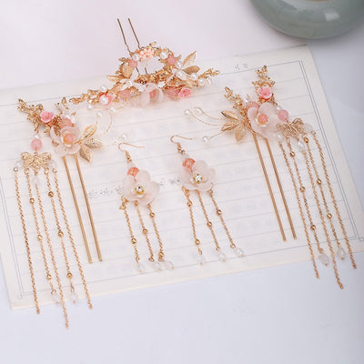 BJ216 Chinese flower tassel Bridal Hair jewelry sets