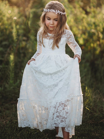 FG430 Lace flower Girl dresses ( 4 Colors )