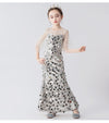 FG329 Silver sequin mermaid Girl Pageant dress