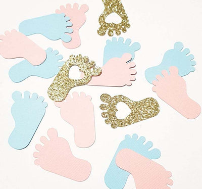 DIY249 : 100pcs Baby Footprint Confetti For Baby shower Decorations