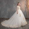 CW325 Off The Shoulder Half Sleeve gold embroidery Wedding Dress