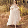 CW896 Garden wedding dress A-Line Long Puff Sleeve