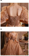 BH281 Elegant Champagne sequin Homecoming Dress