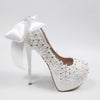 BS151 Lace Bridal shoes with big bow