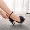 BS60 Fluffy Fur Bridal Heels(3 Colors)