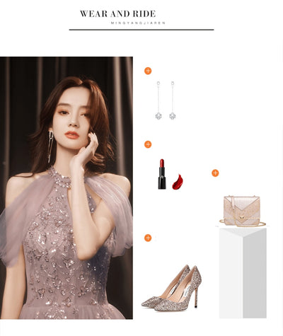 BH280 Chic Halter sequined Bridesmaid dresses (2 Colors )
