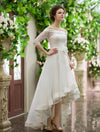 SS113 Off Shoulder Half Sleeve High Low Wedding Dresses