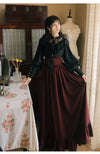 CK45 : 2 Pcs of Korean fashion outfits(Blouse +Striped Skirt)