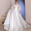 CW526 Simple Puff Sleeve Bridal dress