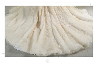 CW398 Elegant long sleeves beading A-line wedding dress