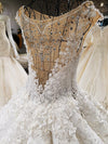 HW49 Haute couture sleeves puffy skirt wedding dress with train