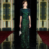 PP603 Sequined Green Prom Dress