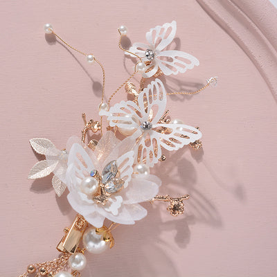BJ344 : 4 PCS Korean Fairy Wedding Jewelry sets(Hair clips+Earrings)