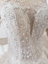 HW188 Luxury full sleeves flower Applique beading Bridal Gown