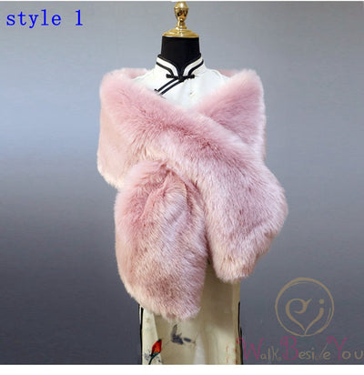 WJ82 Bolero Faux Fur for party ( 16 Colors )