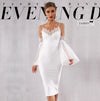 PP228 New design sexy flare sleeve white Cocktail Dress