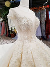 HW49-1 Luxury new unique design Wedding Gown with long train