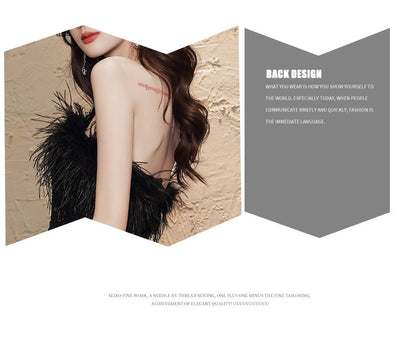 BH275 Feather Strapless Shining  Occasion Gowns ( 2 Colors )