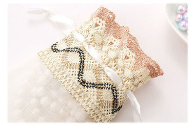 DIY354 : 12pcs/lot Lace Drawstring Gift Bags ( 2 Colors )