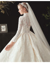 CW371 Middle grade Muslim Bridal dress with court train