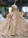 CG98 Glamorous off shoulder beading ruffle layer skirt Evening gown