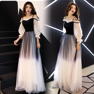 BH317 Lantern Sleeve Gradient Homecoming dresses ( 2 Colors )