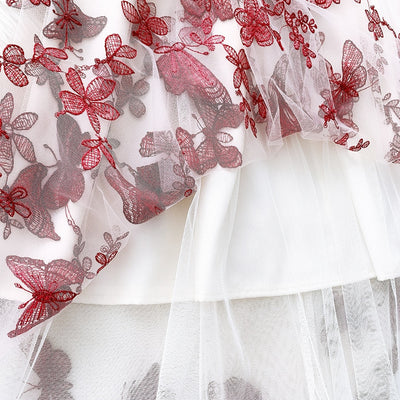 CK71 Butterfly Embroidery tulle skirts ( 4 Colors )