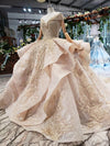 CG98 Glamorous off shoulder beading ruffle layer skirt Evening gown
