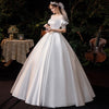 CW480 Short puff sleeves simple Wedding dress