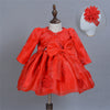 FG222 : 3pcs Sets :Baby Dress+Coat+Hairband(Pink/White/Red)