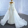 HW363 Real picture Full handmade pearl beaded Wedding dress with overskirt