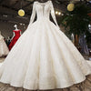HW81 Luxury long sleeves lace up wedding dress with long tail