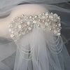 BV80 Fairy Pearl Bow Tassel short Wedding veil