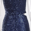 MX288 One Shoulder Sequin Stretchy Party Dresses ( 2 Colors )