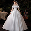 CW480 Short puff sleeves simple Wedding dress