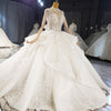 HW325 Real Pictures High neck short sleeves beaded Wedding Gowns