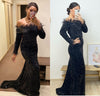 PP369 Off Shoulder Feather Sequin Evening Dresses (4 Colors )
